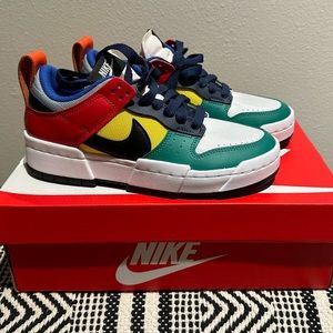 NIKE DUNK LOW DISRUPT Multicolor NWB wmns 7.5 blue green yellow black red grey